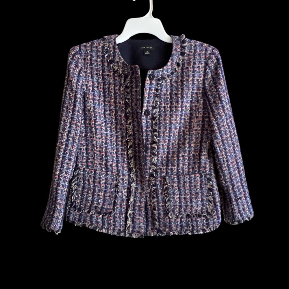Ann Taylor Multicolor Tweed Blazer